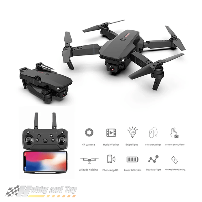 کوادکوپتر دو دوربین مدل E88 pro 4 کوادکوپتر دو دوربین مدل E88 pro